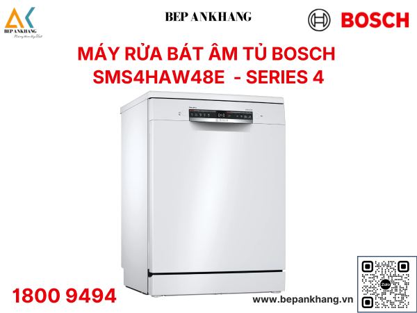 Máy Rửa Bát Bosch Độc Lập Series 4 SMS4HAW48E - Made in Germany